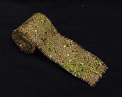 Glittery Burlap Ribbon - GREEN