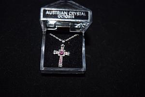 BirthStone Cross Necklace - October