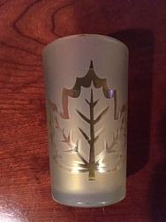 Fall Glass Votive - Gold